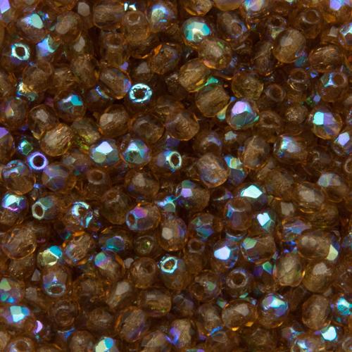 böhmische glasschliffperlen smoky topaz ab 3mm | 50st