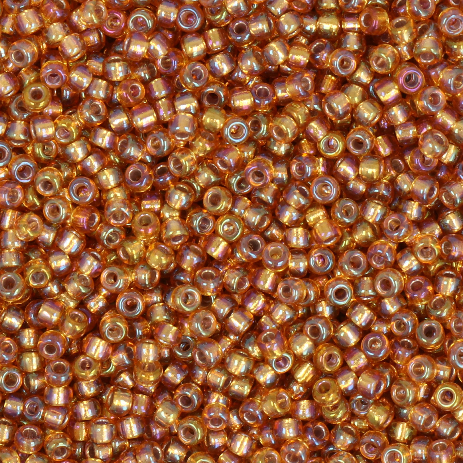 miyuki rocailles 8/0 - silver-lined dark gold ab (1004) | 10gr