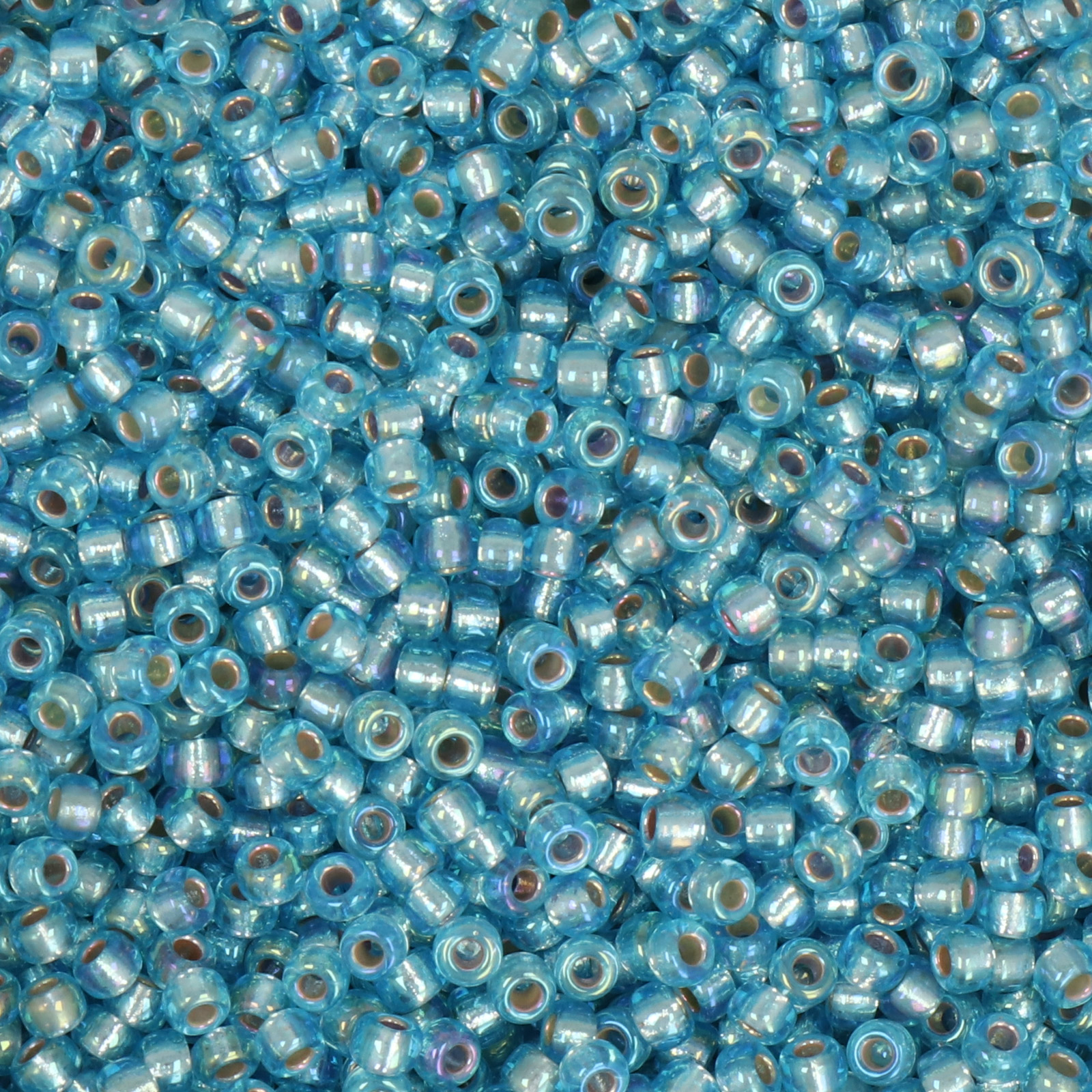 miyuki rocailles 8/0 - silver-lined aqua ab (1018) | 10gr