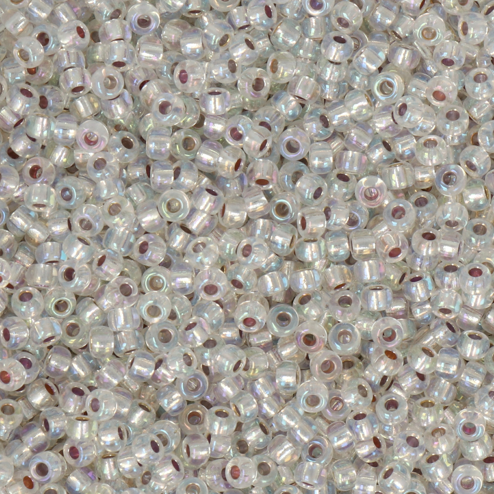 miyuki rocailles 8/0 - silver-lined crystal ab (1001) | 10gr