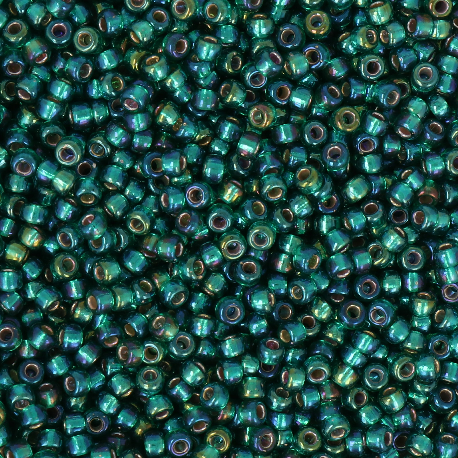 miyuki rocailles 8/0 - silver-lined emerald ab (1017) | 10gr