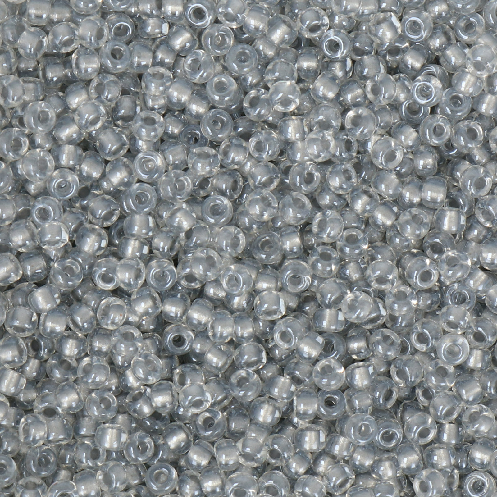 miyuki rocailles 8/0 - color-lined sparkle pewter/crystal (242) | 10gr