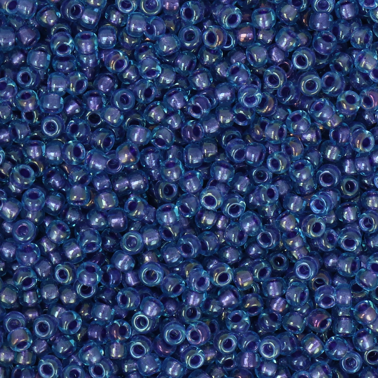 miyuki rocailles 8/0 - color-lined sparkle amethyst/light blue | 10gr