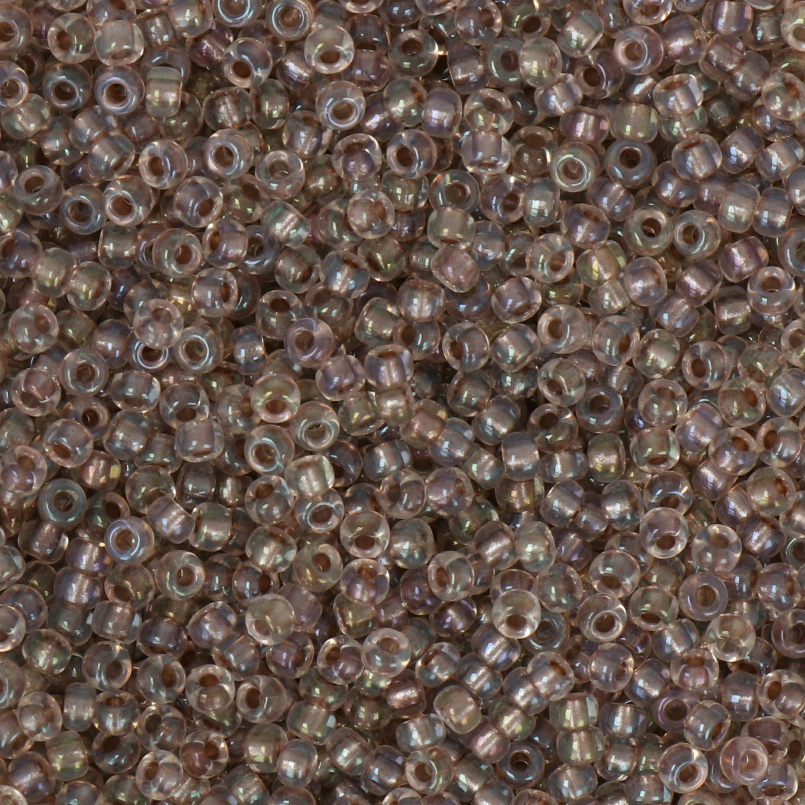 miyuki rocailles 8/0 - color-lined taupe/crystal ab | 10gr