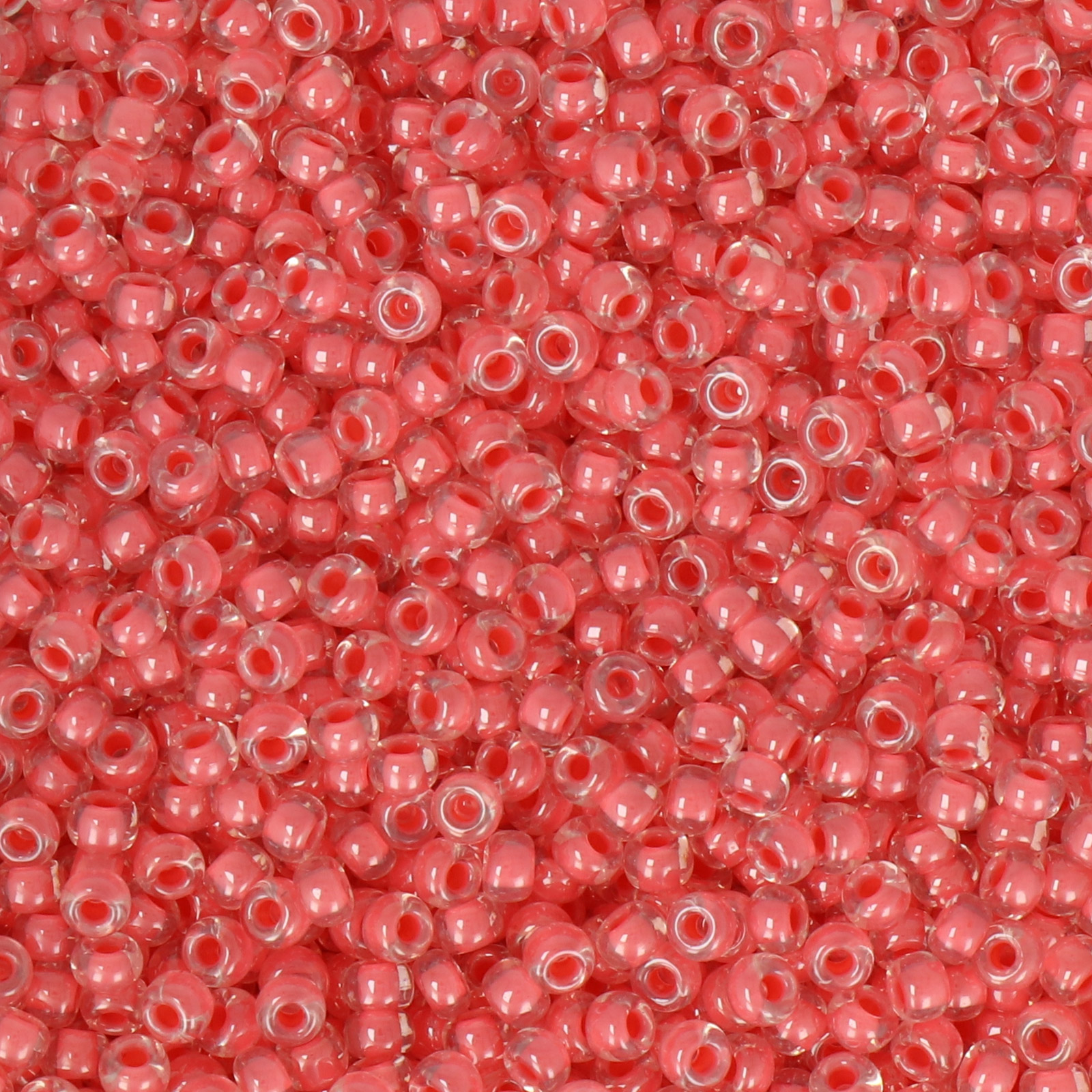 miyuki rocailles 8/0 - color-lined coral/crystal (204) | 10gr