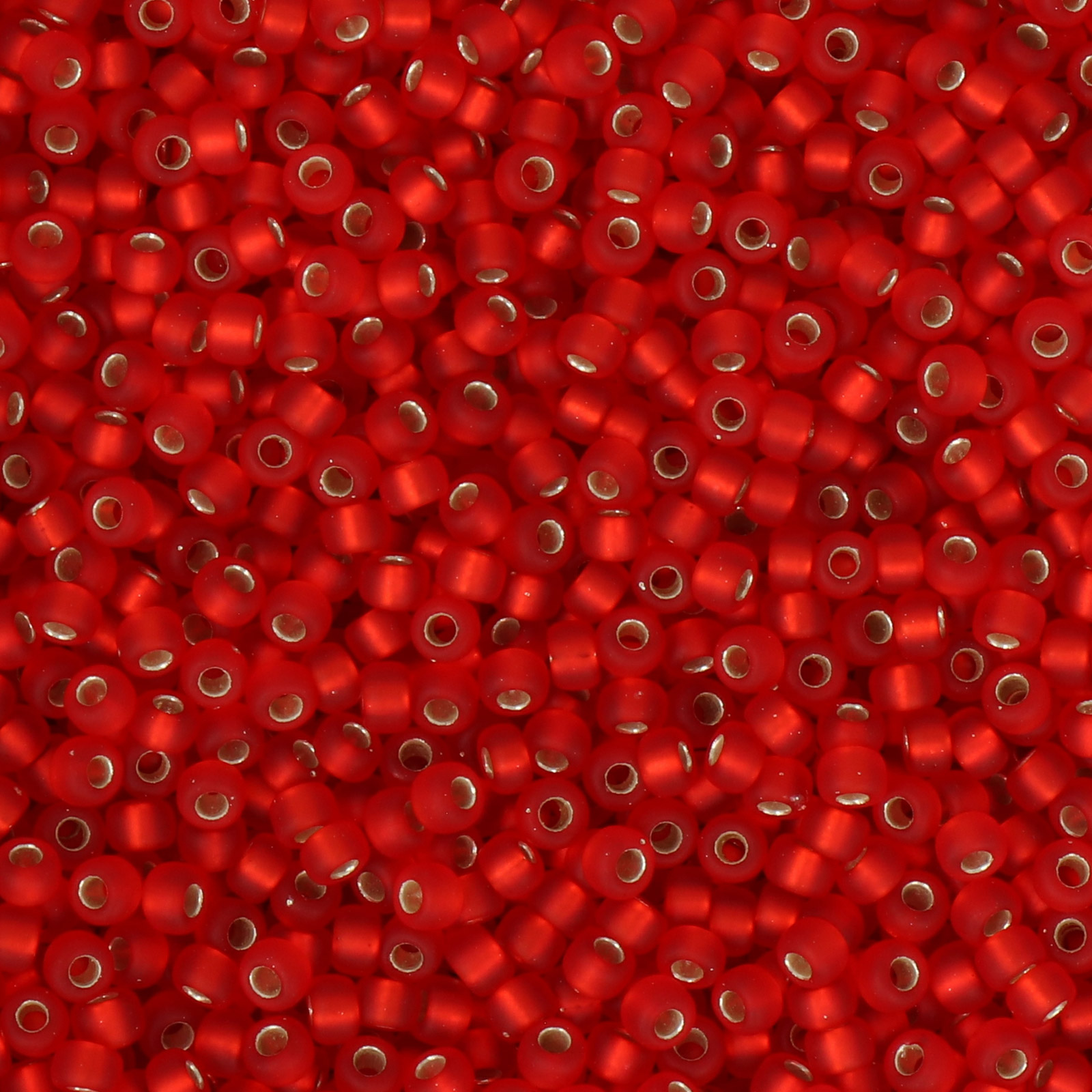 miyuki rocailles 8/0 - matte silver-lined flame red (10f) | 10gr
