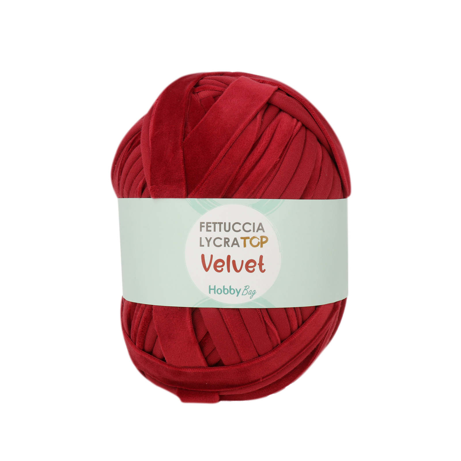 hobbybag t-shirt yarn fettuccia lycra top velvet - bordeaux (76) - 300gr (60mt) | 1pc