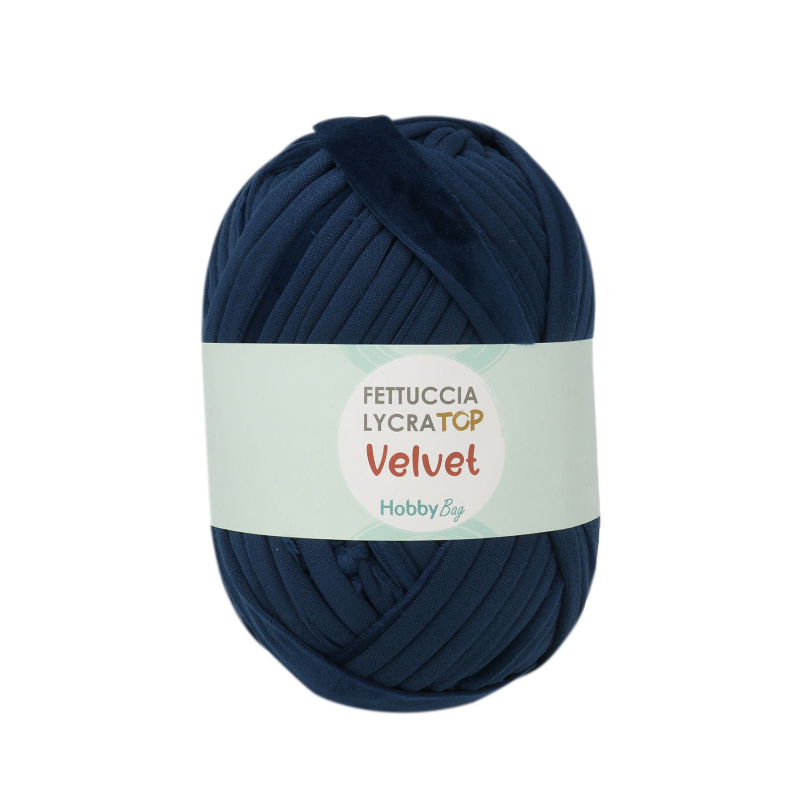 hobbybag t-shirt yarn fettuccia lycra top velvet - navy (63) - 300gr (60mt) | 1pc