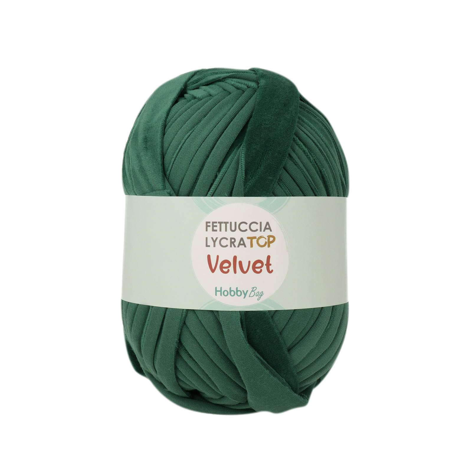 hobbybag t-shirt yarn fettuccia lycra top velvet - smaragd (41) - 300gr (60mt) | 1st