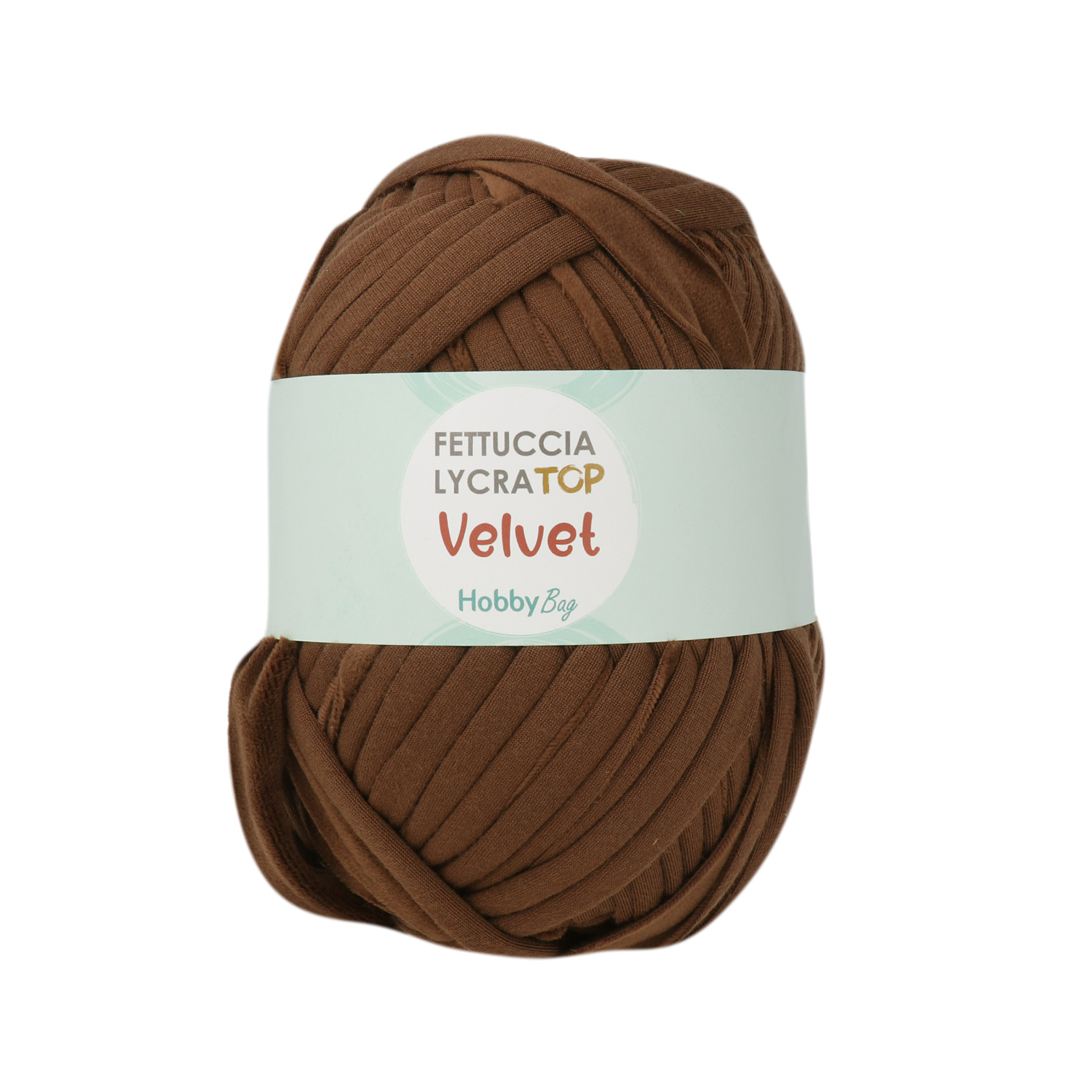hobbybag t-shirt yarn fettuccia lycra top velvet - kamel (47) - 300gr (60mt) | 1st