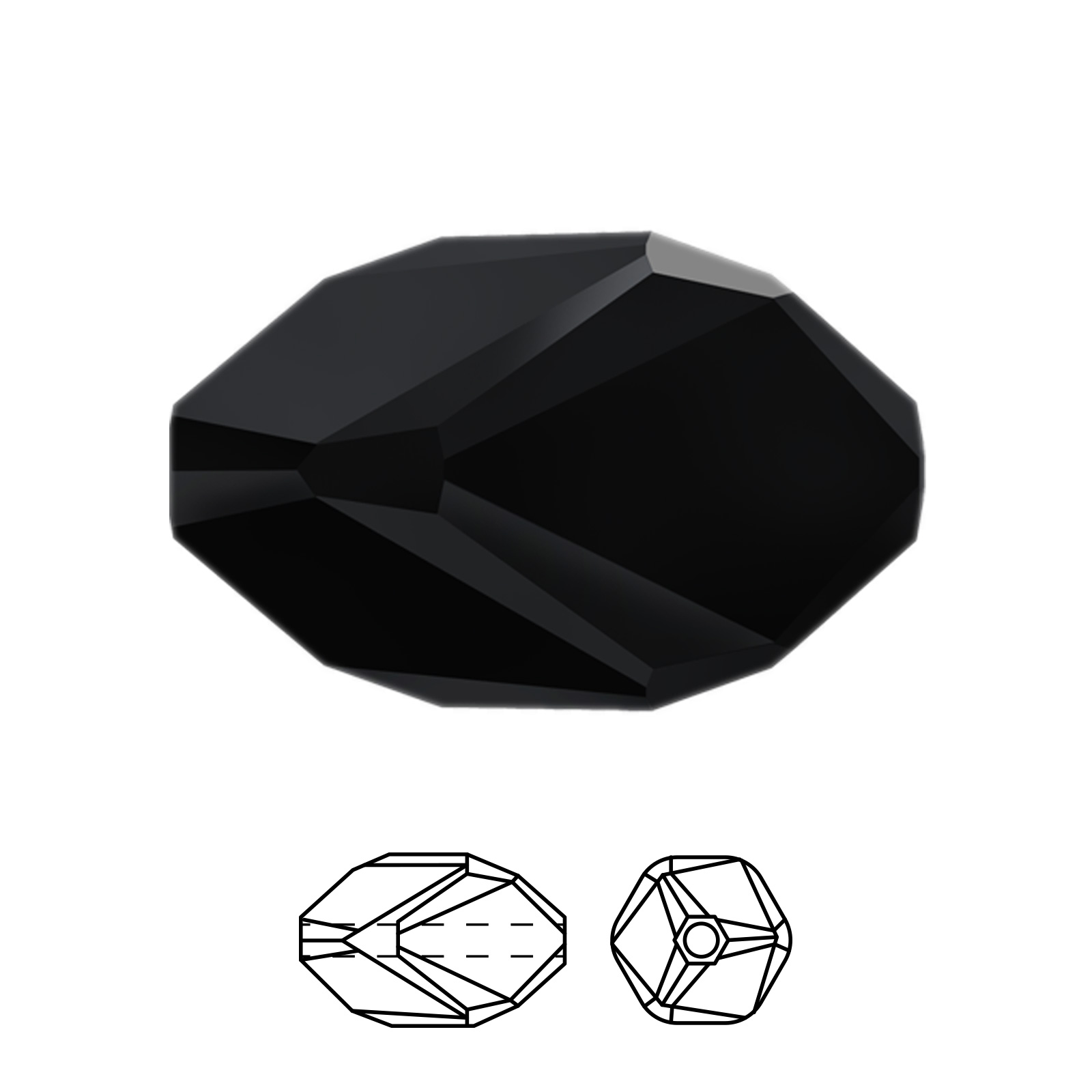 cubist (5650) jet 16x10mm | 1pc