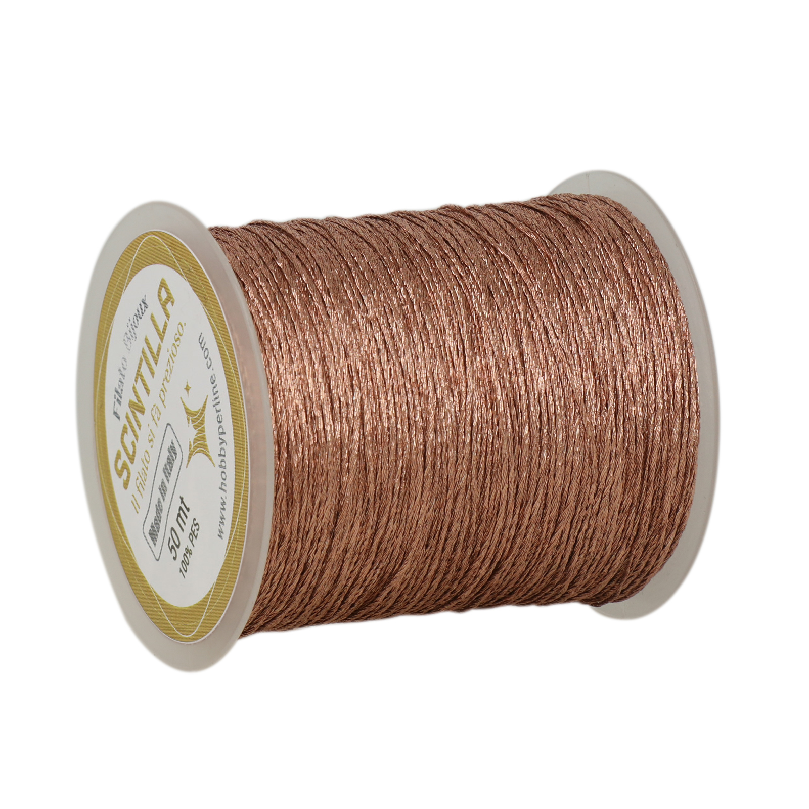 crochet jewel thread scintilla grandé - rose gold - 50mt | 1pc