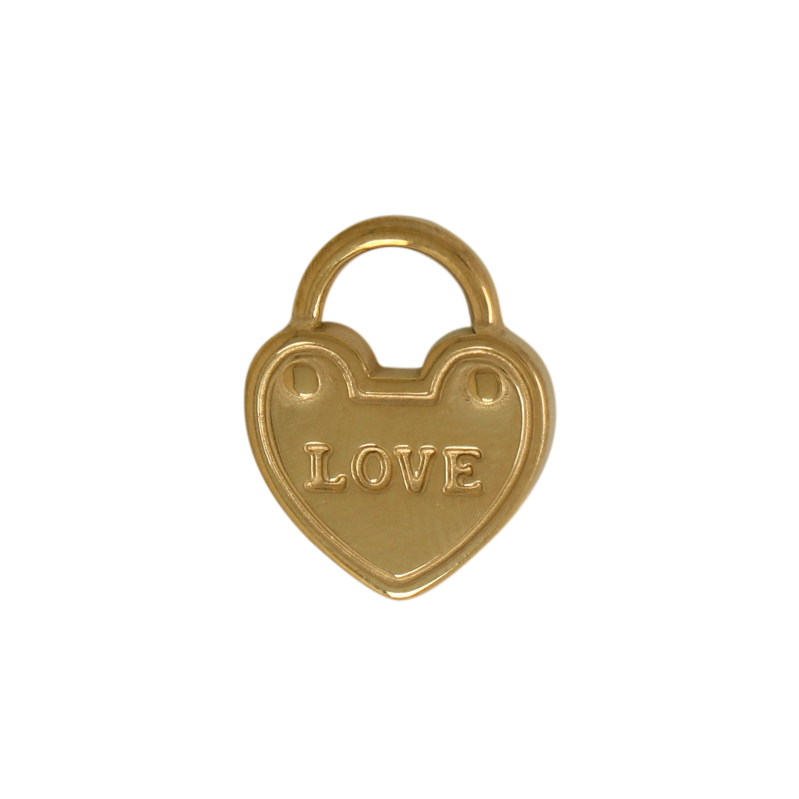 gold plated stainless stell heart locker charm 16x13mm | 1pc