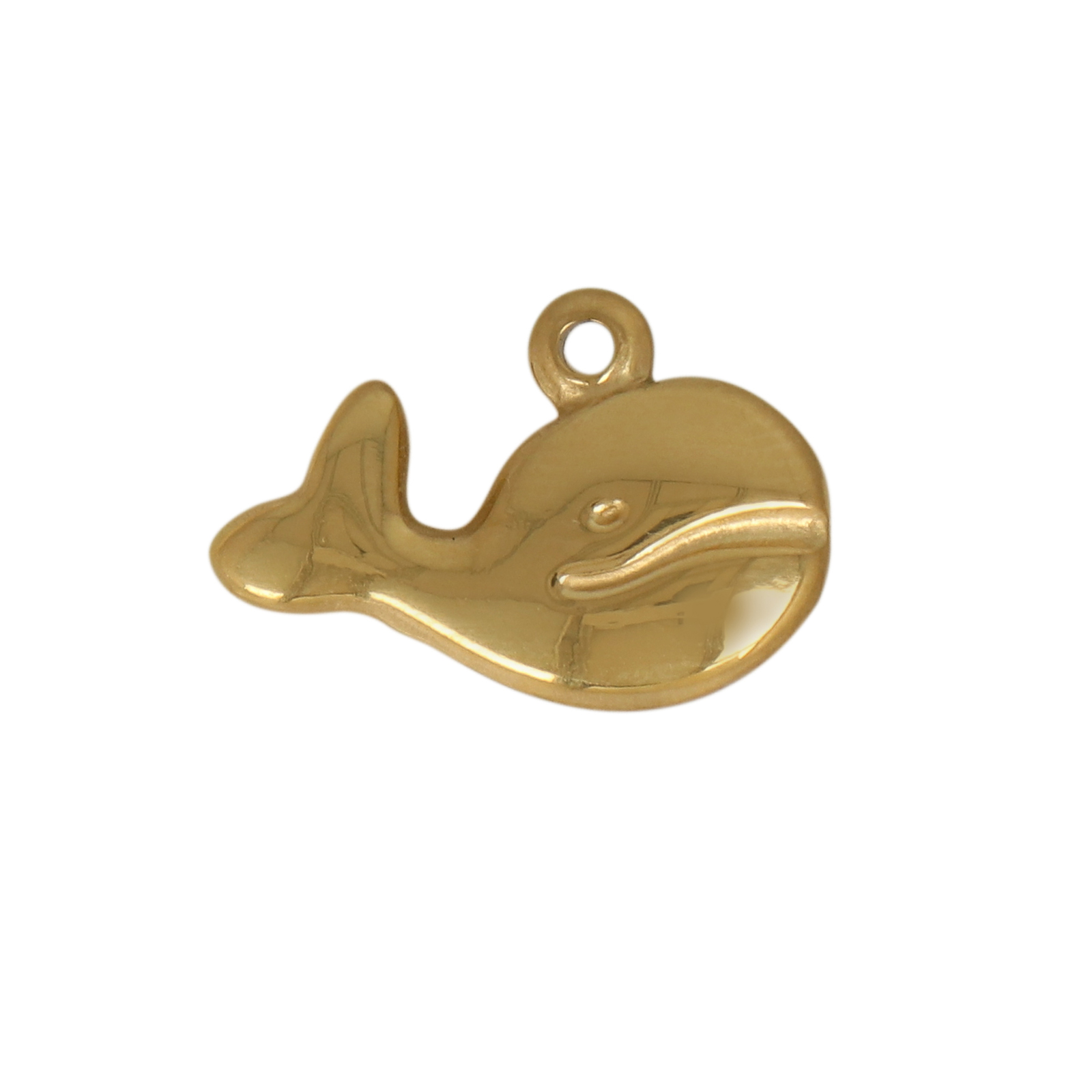 gold plated stainless stell whale charm 18x10mm | 1pc