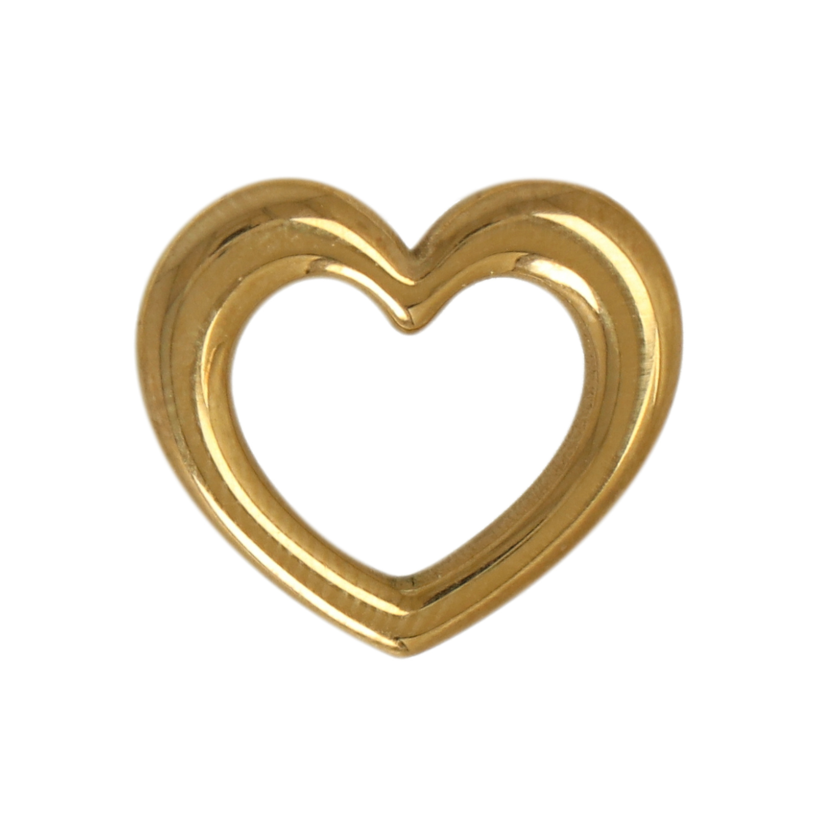 gold plated stainless heart pendant 18x16mm | 1pc
