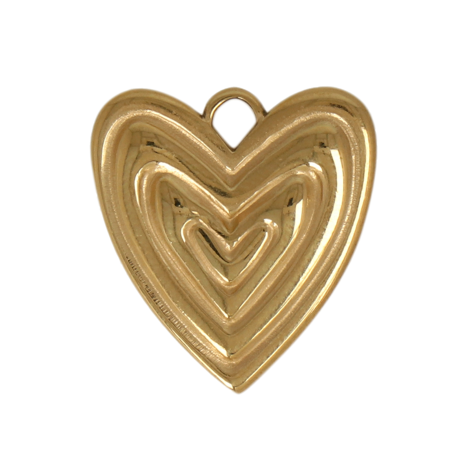 gold plated stainless heart pendant 20x18mm | 1pc