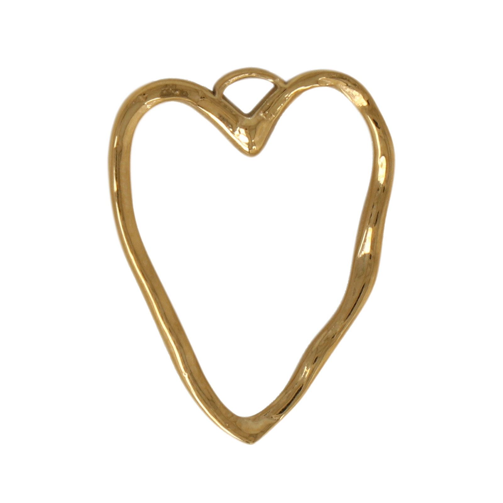 gold plated stainless heart pendant 26x20mm | 1pc