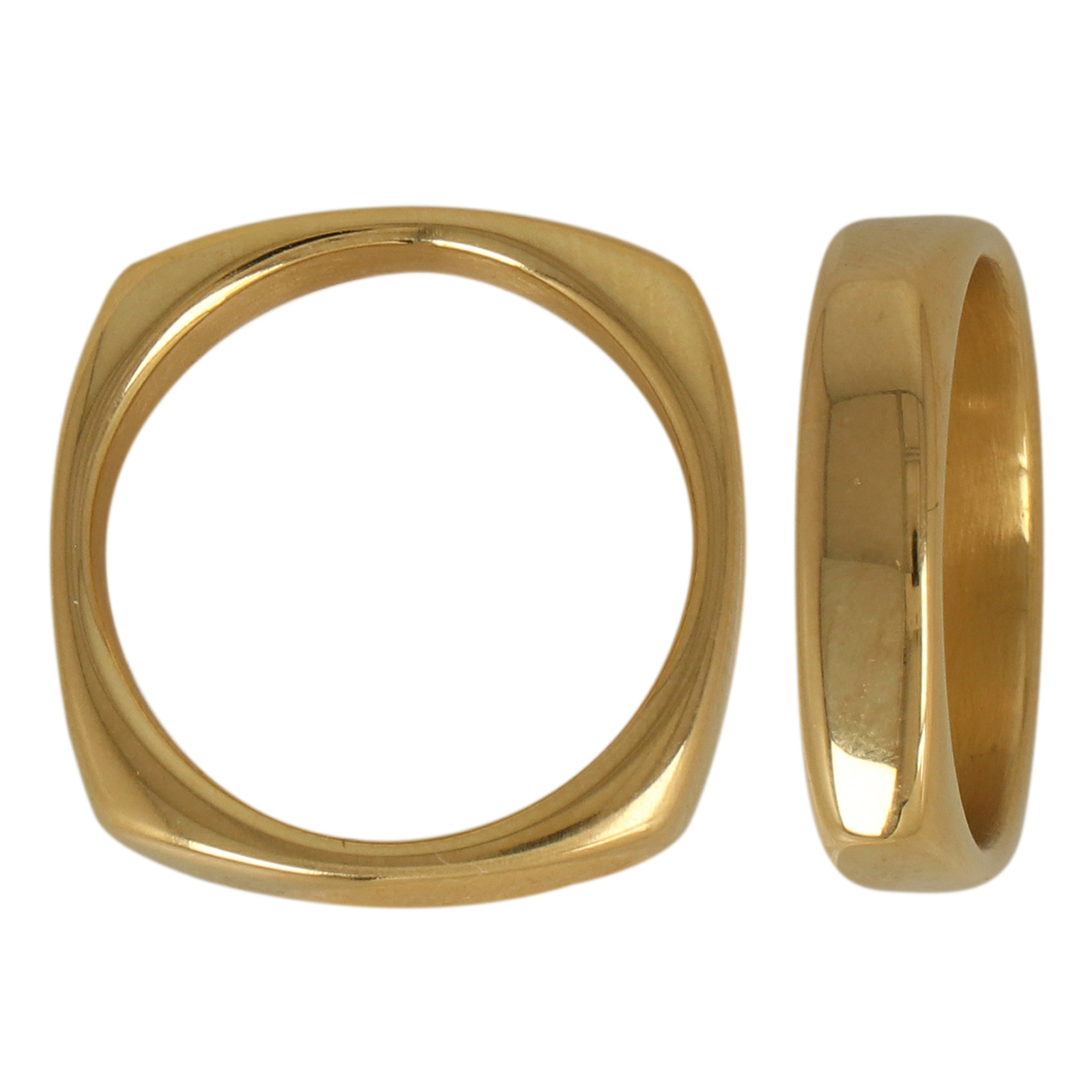 gold plated stainless square circle pendant 20mm | 1pc