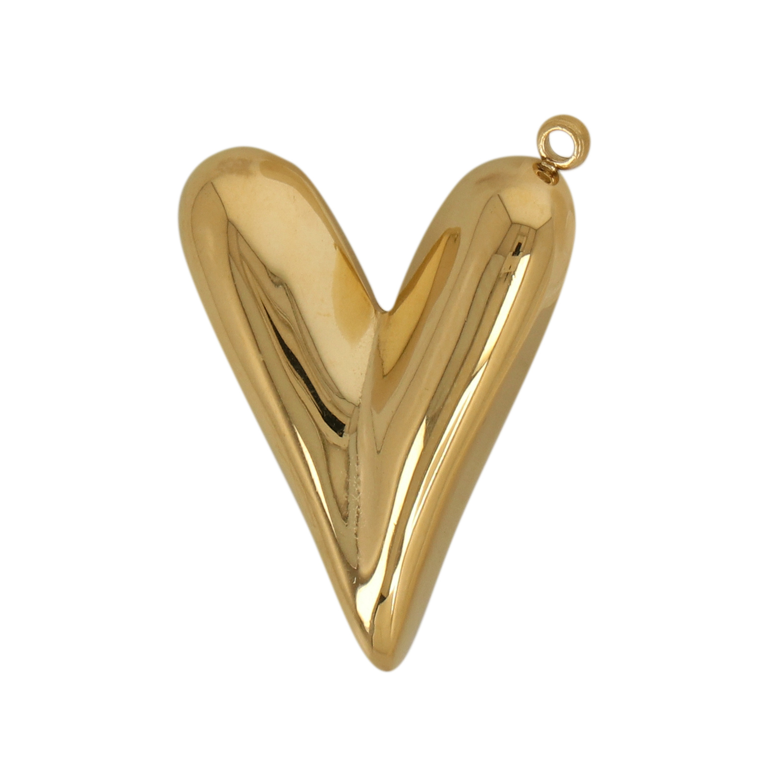gold plated stainless heart pendant 24x18mm | 1pc
