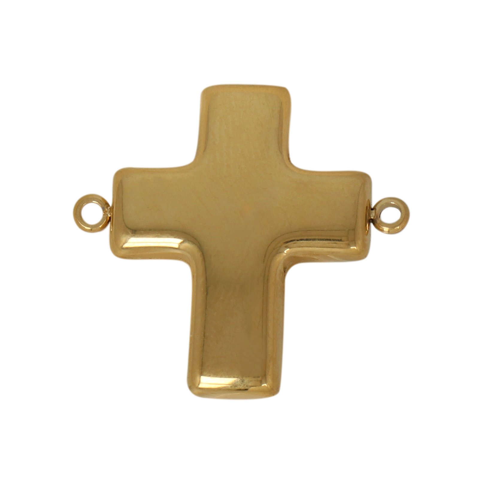 gold plated stainless cross pendant connector 25x20mm | 1pc