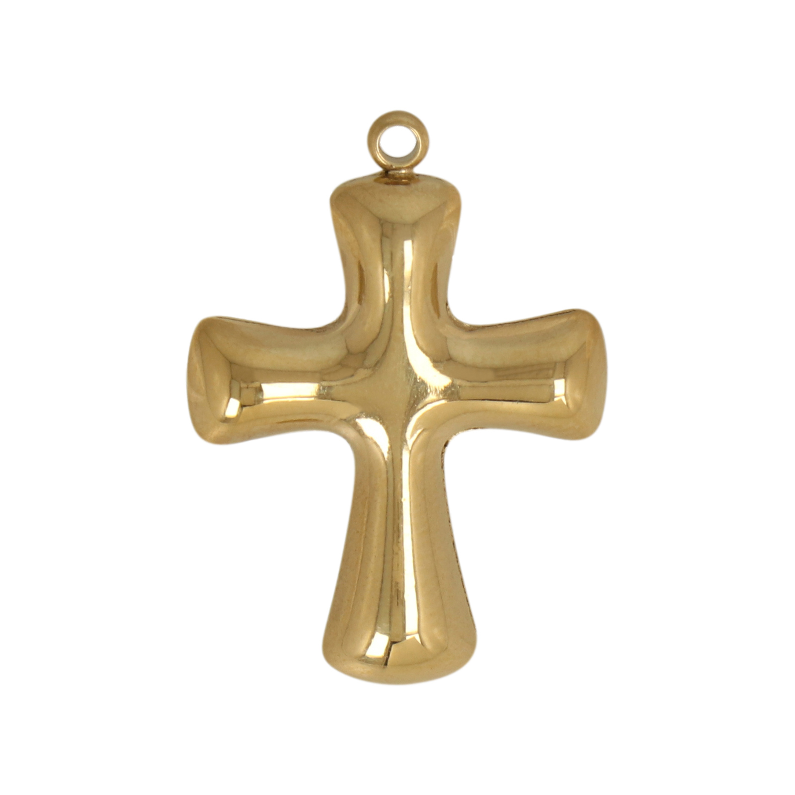 gold plated stainless cross pendant 25x20mm | 1pc