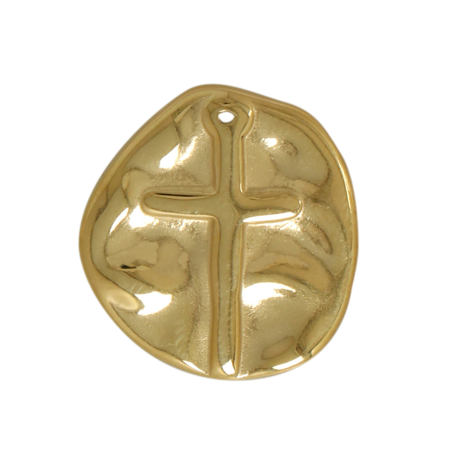 gold plated stainless cross pendant 20x18mm | 1pc