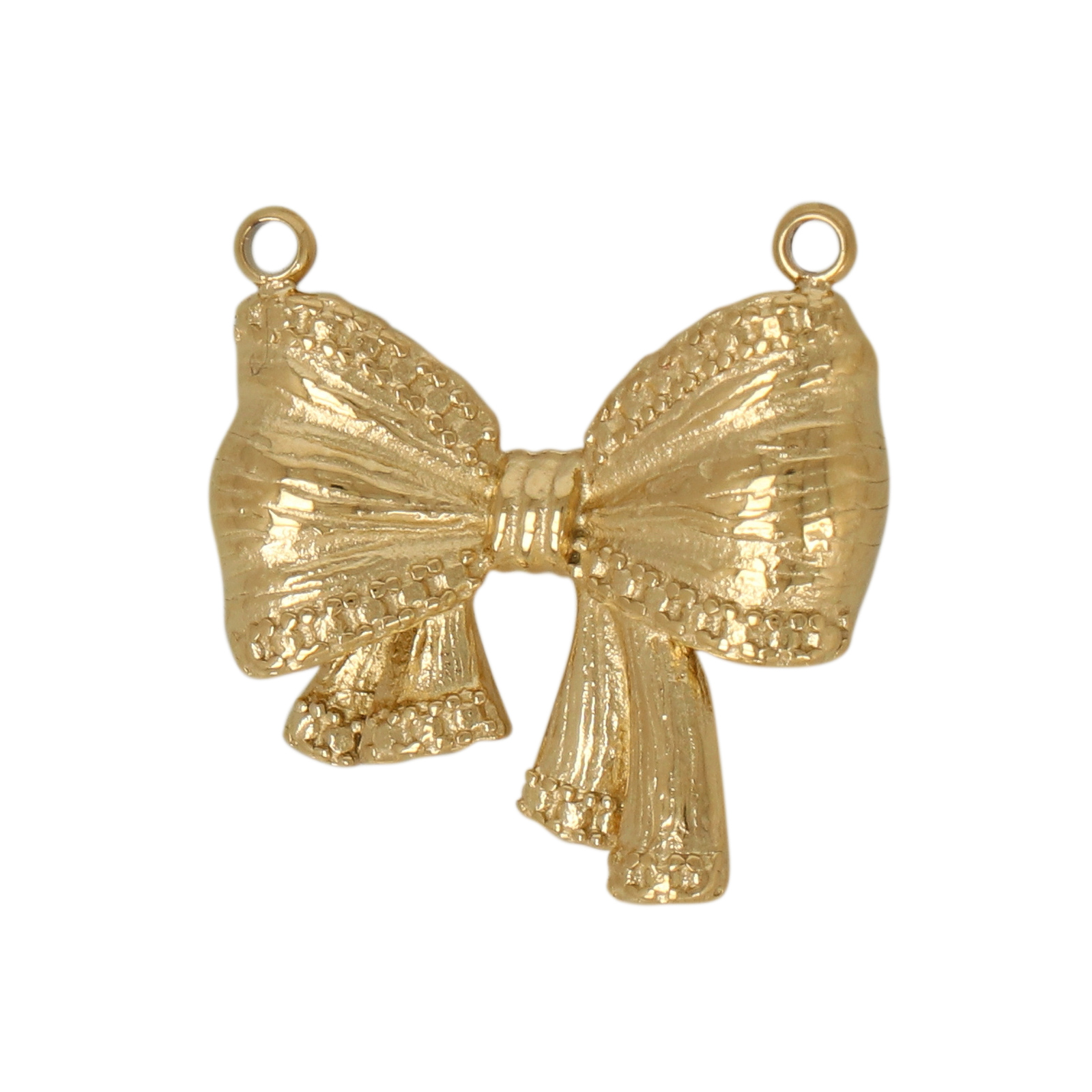 gold plated stainless bow pendant connector 20x18mm | 1pc