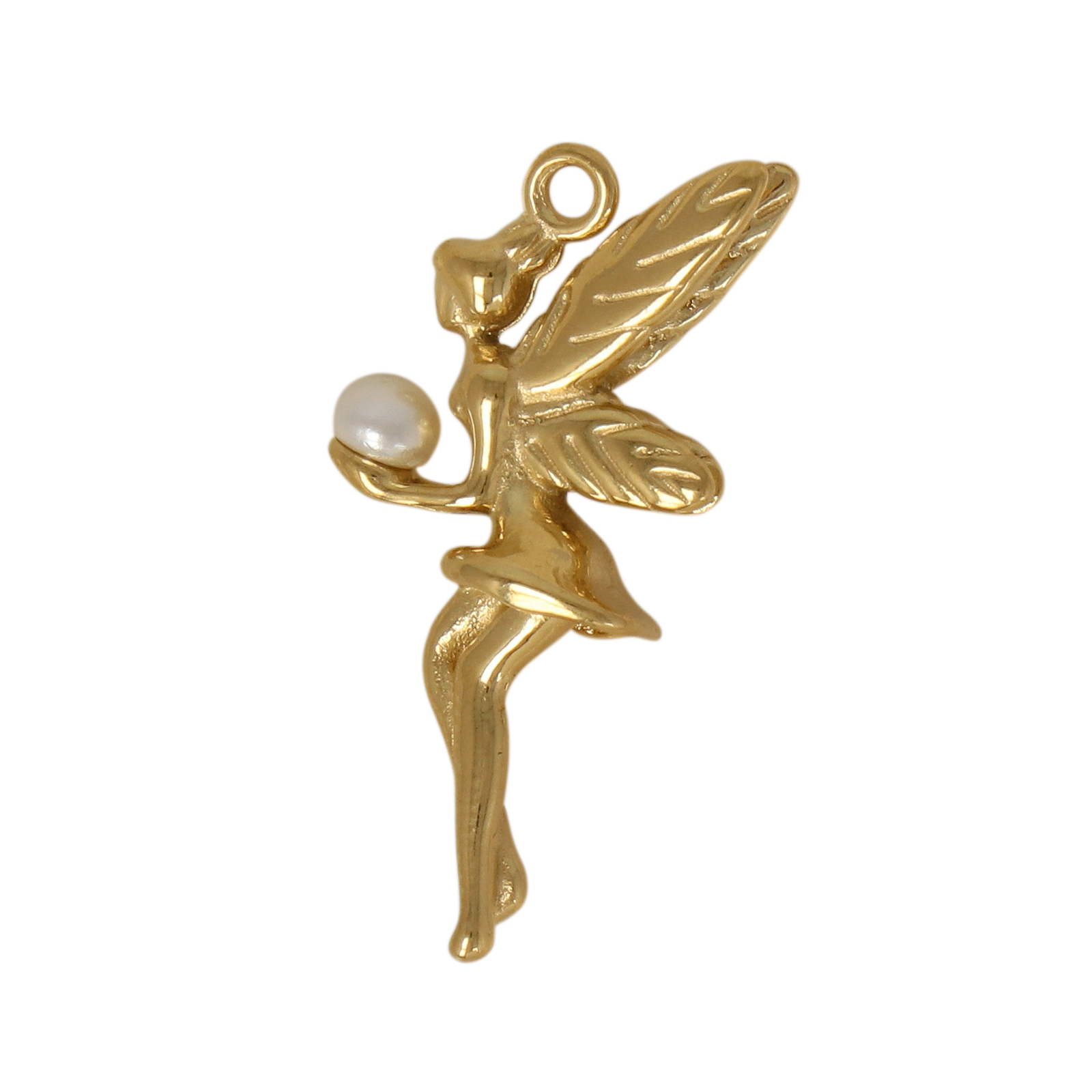 gold plated stainless fairy pendant 26x14mm | 1pc