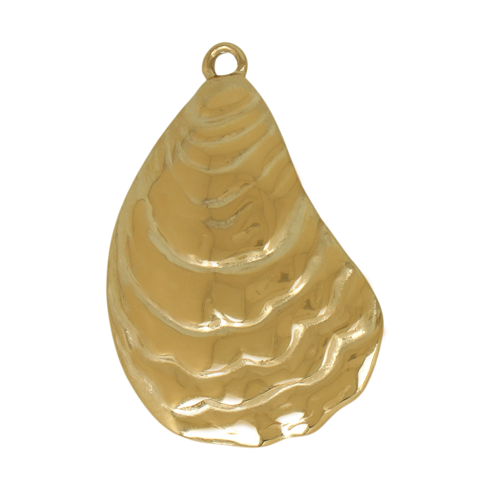 gold plated stainless shell pendant 30x22mm | 1pc