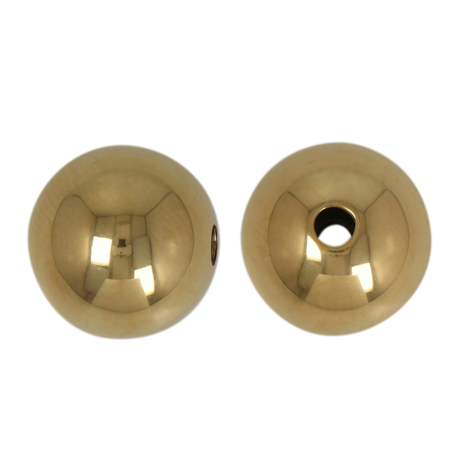 gold plated stainless steel round bead 14mm - hole 2,7mm | 1pc