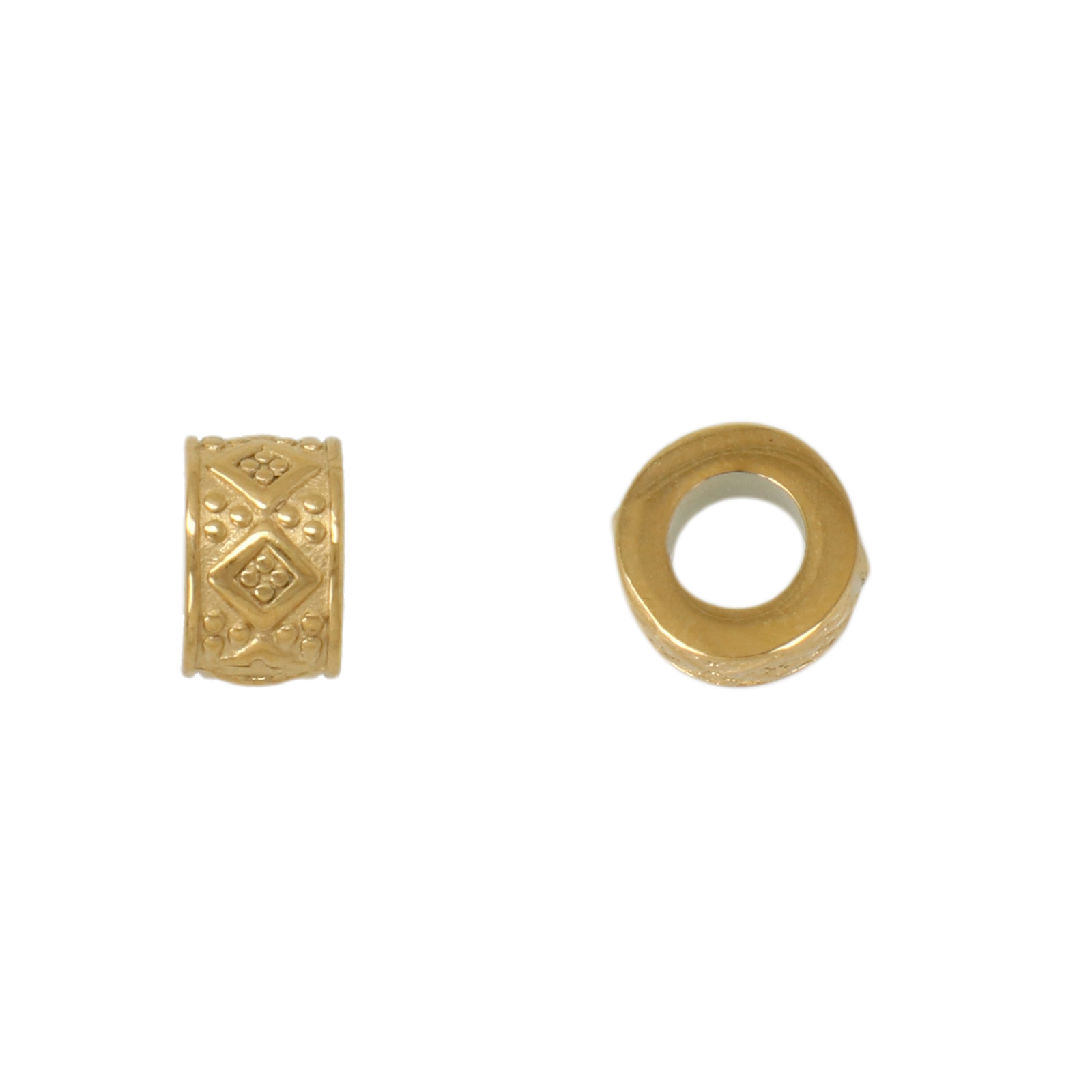 gold plated stainless steel roundelle bead 8x6mm - hole 4mm | 1pc