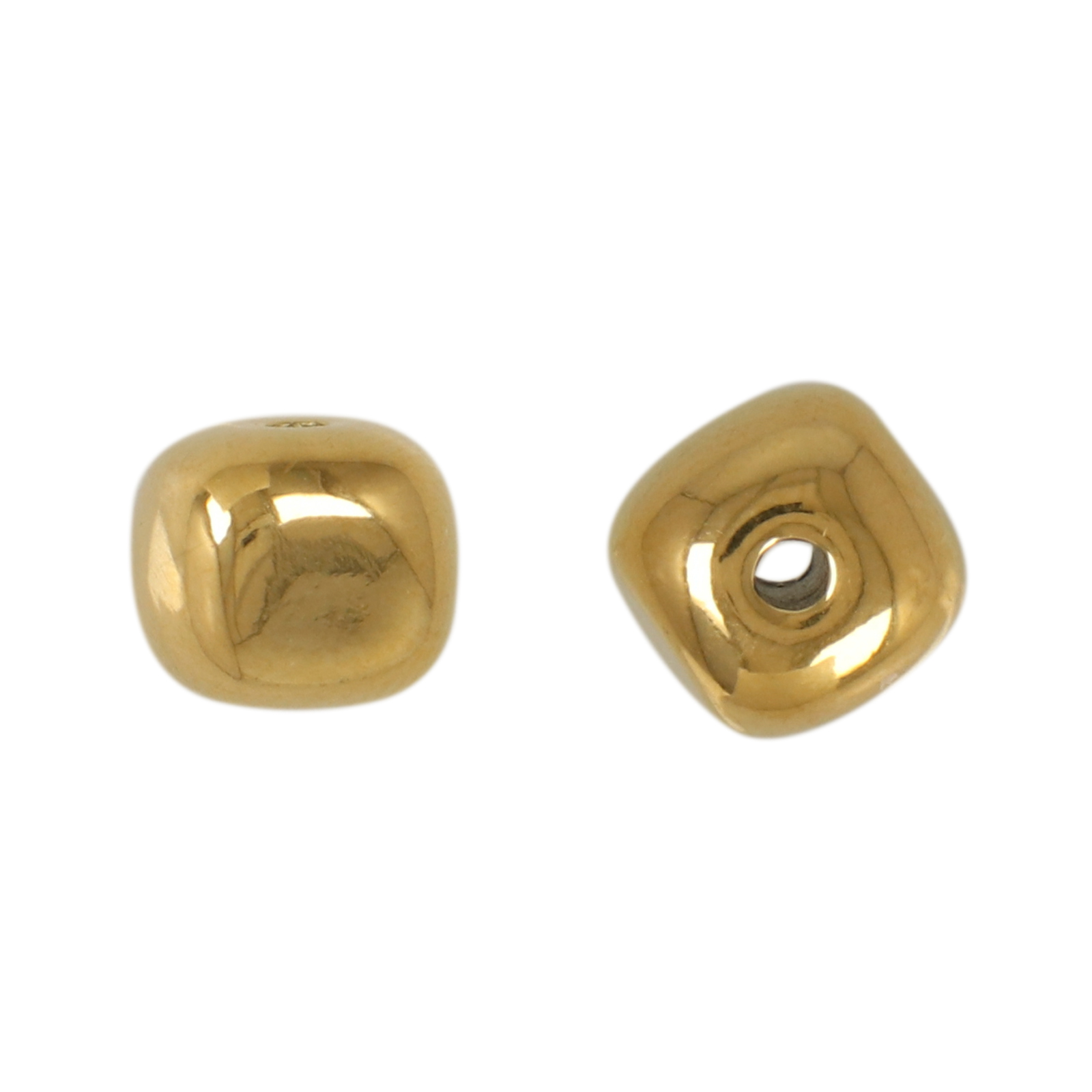 gold plated stainless steel cube bead 8mm - hole 1,6mm | 1pc