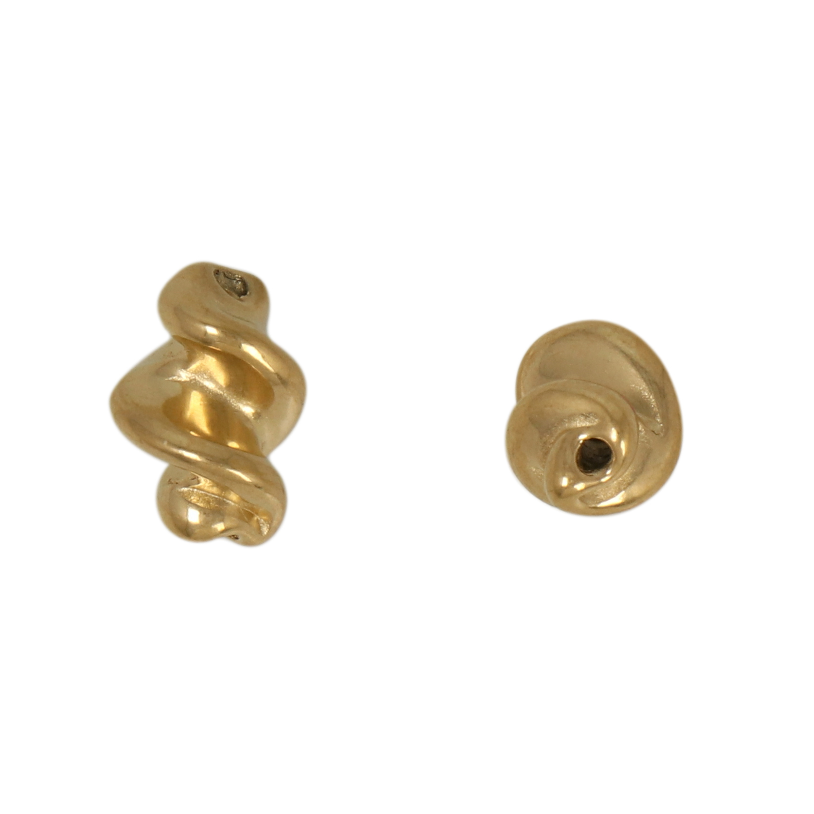 vergoldet edelsthal gedrehte perle 12x8mm - loch 1,2mm | 1st