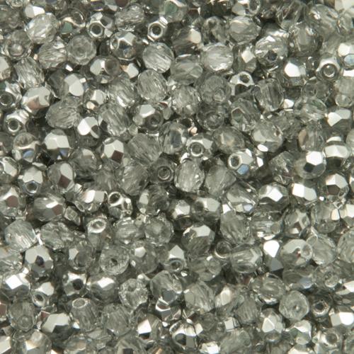 czech fire-polished round beads - crystal labrador 3mm | 50pc