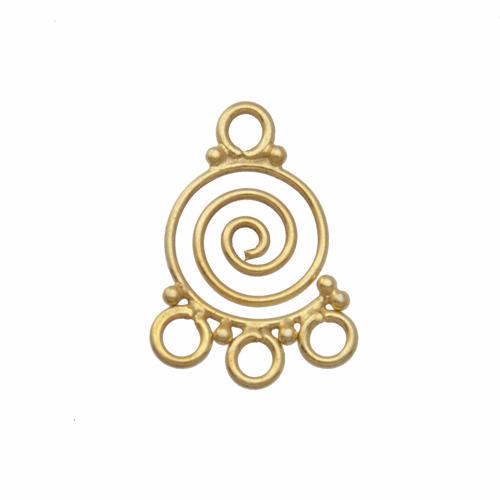 sterling silver gold plated spiral chandelier 19x11mm | 1pc