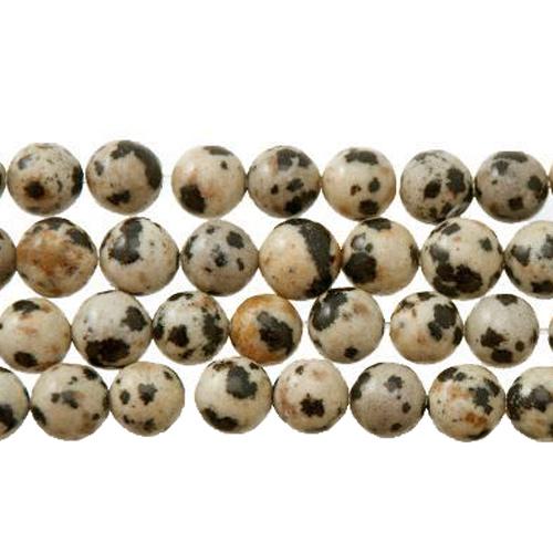 dalmatian jasper smooth round 8mm | 16-inch strand