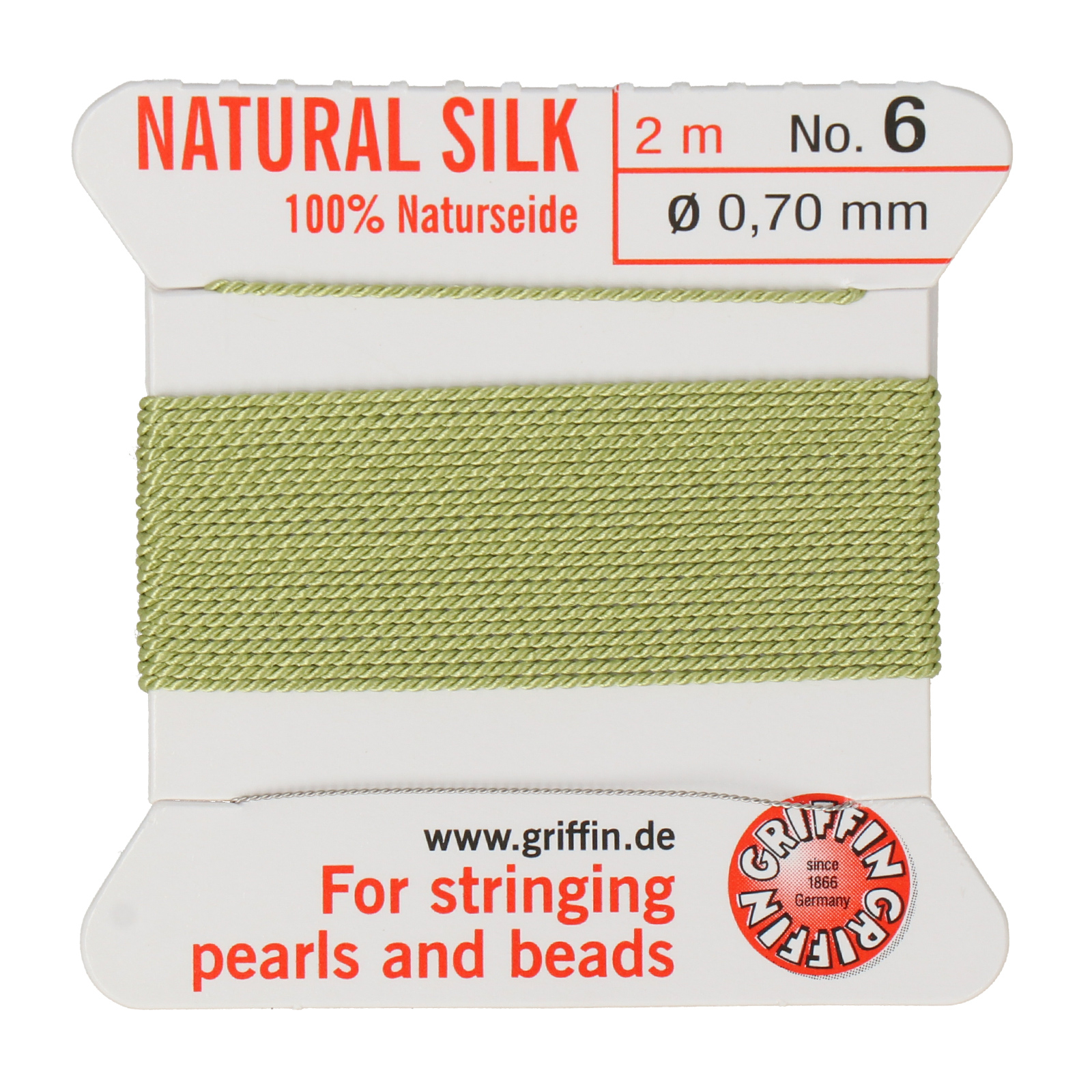 green jade griffin silk bead cord diameter 0,70mm - 2 mt | 1pc