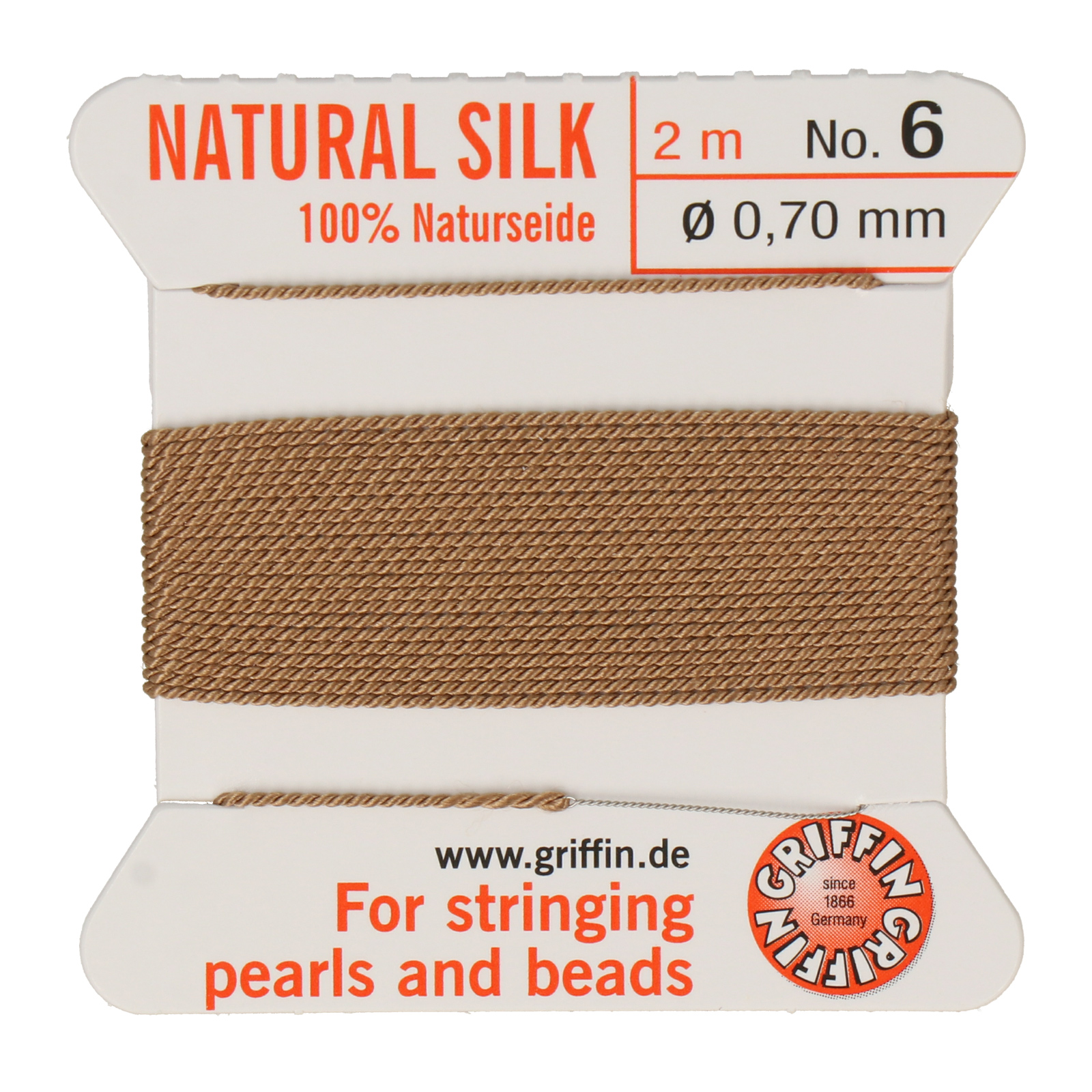 beige griffin silk bead cord diameter 0,70mm - 2 mt | 1pc