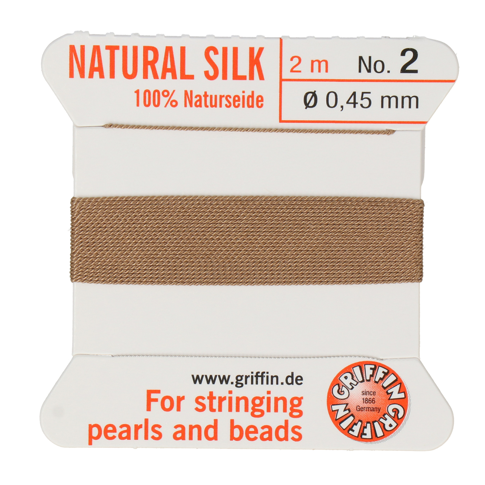 beige griffin silk bead cord diameter 0,45mm - 2 mt | 1pc