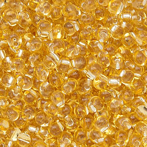 drops miyuki 3,4mm - transparent silverlined gold | 10gr