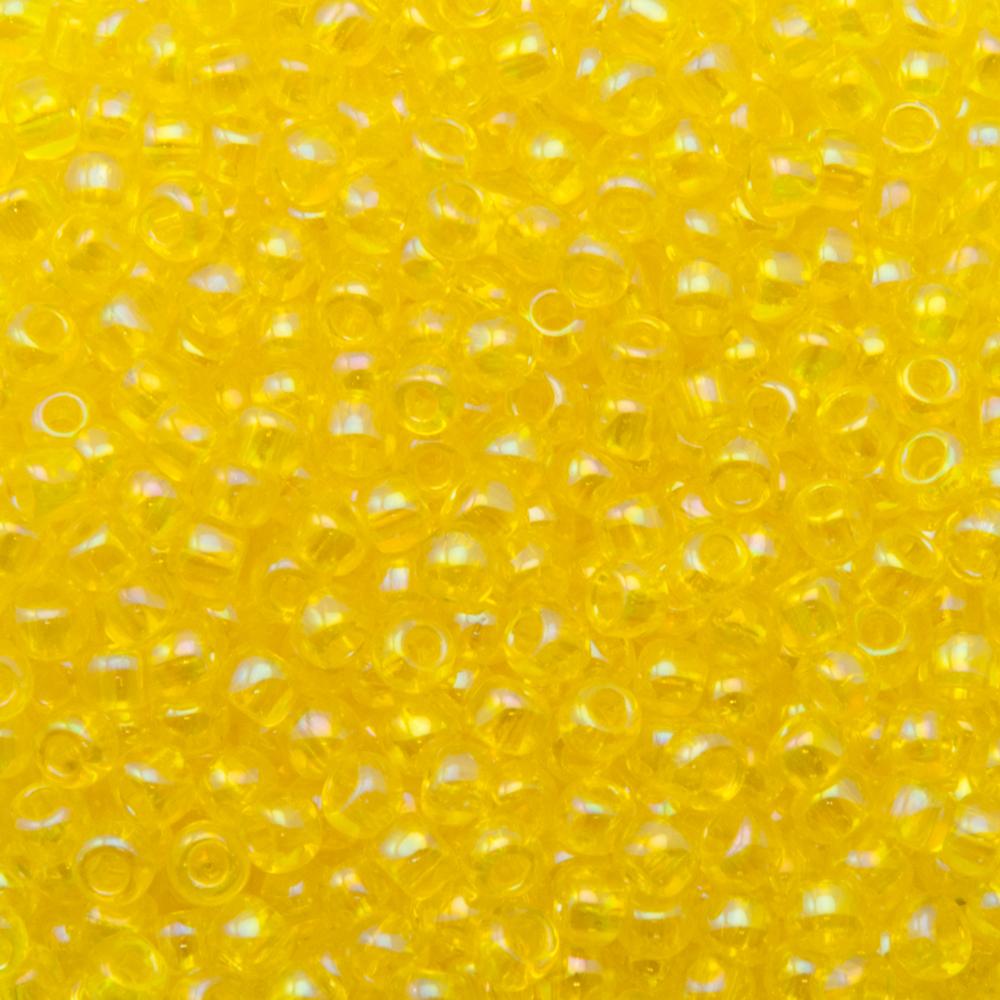 rocaille toho seed beads 8/0 transparent rainbow lemon (175) | 10gr