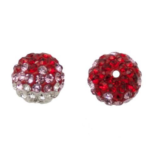 pave' beads - light siam round 10mm | 1pc