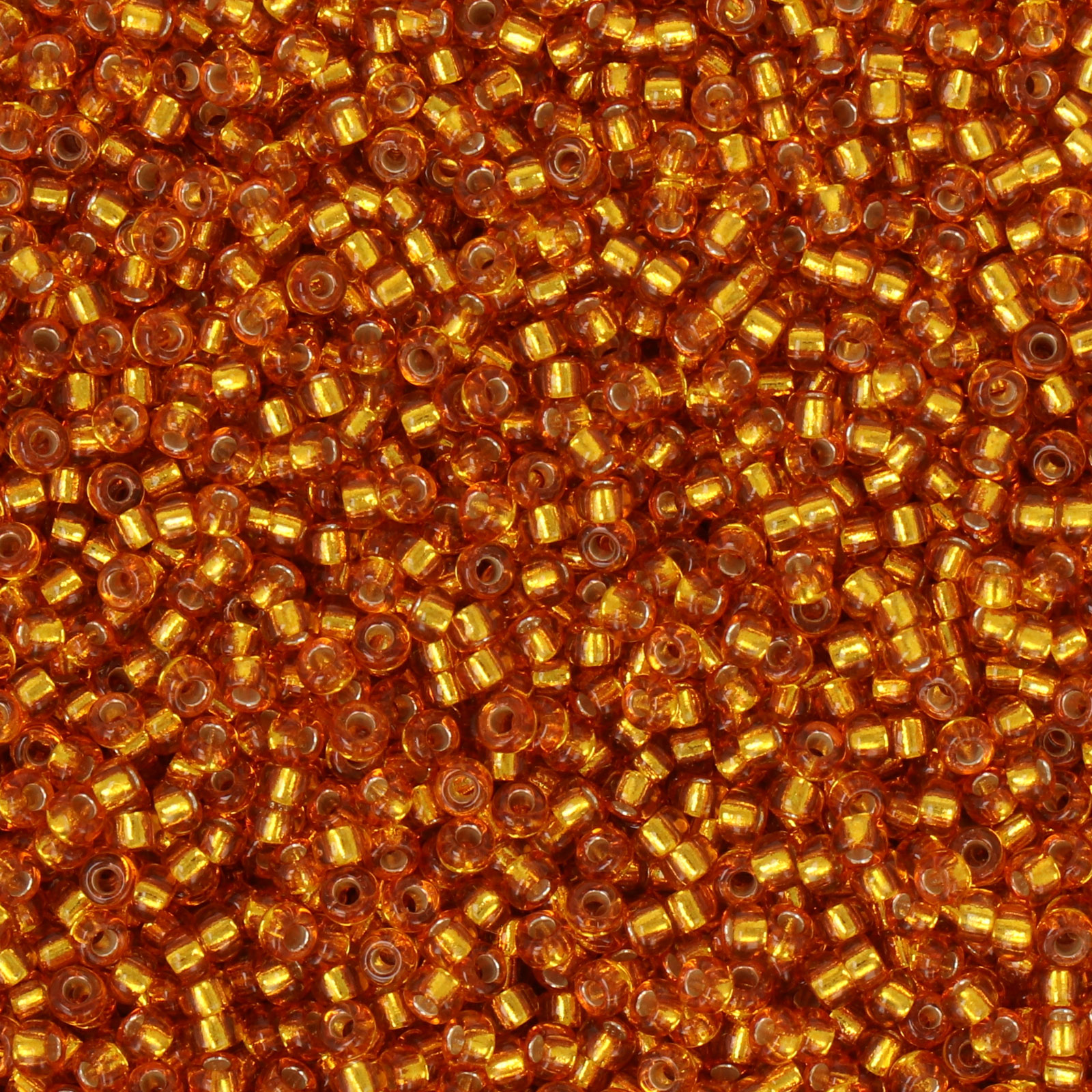 miyuki rocailles 11/0 - silver-lined dyed amber gold (4261) | 10gr
