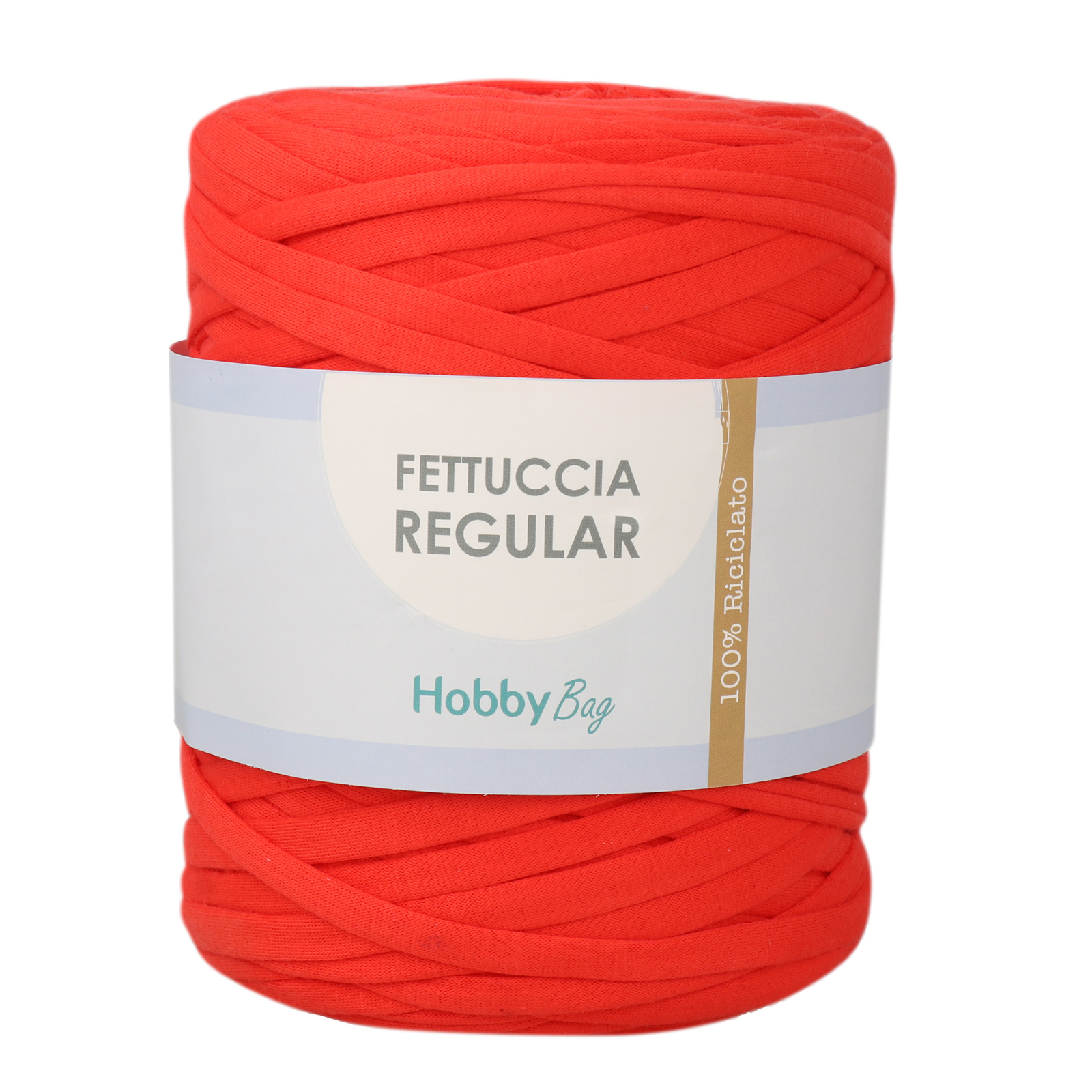 hobbybag t-shirt yarn fettuccia regular - aufgerautes tomatenrot - 700-900gr ca. (110-130mt) | 1st
