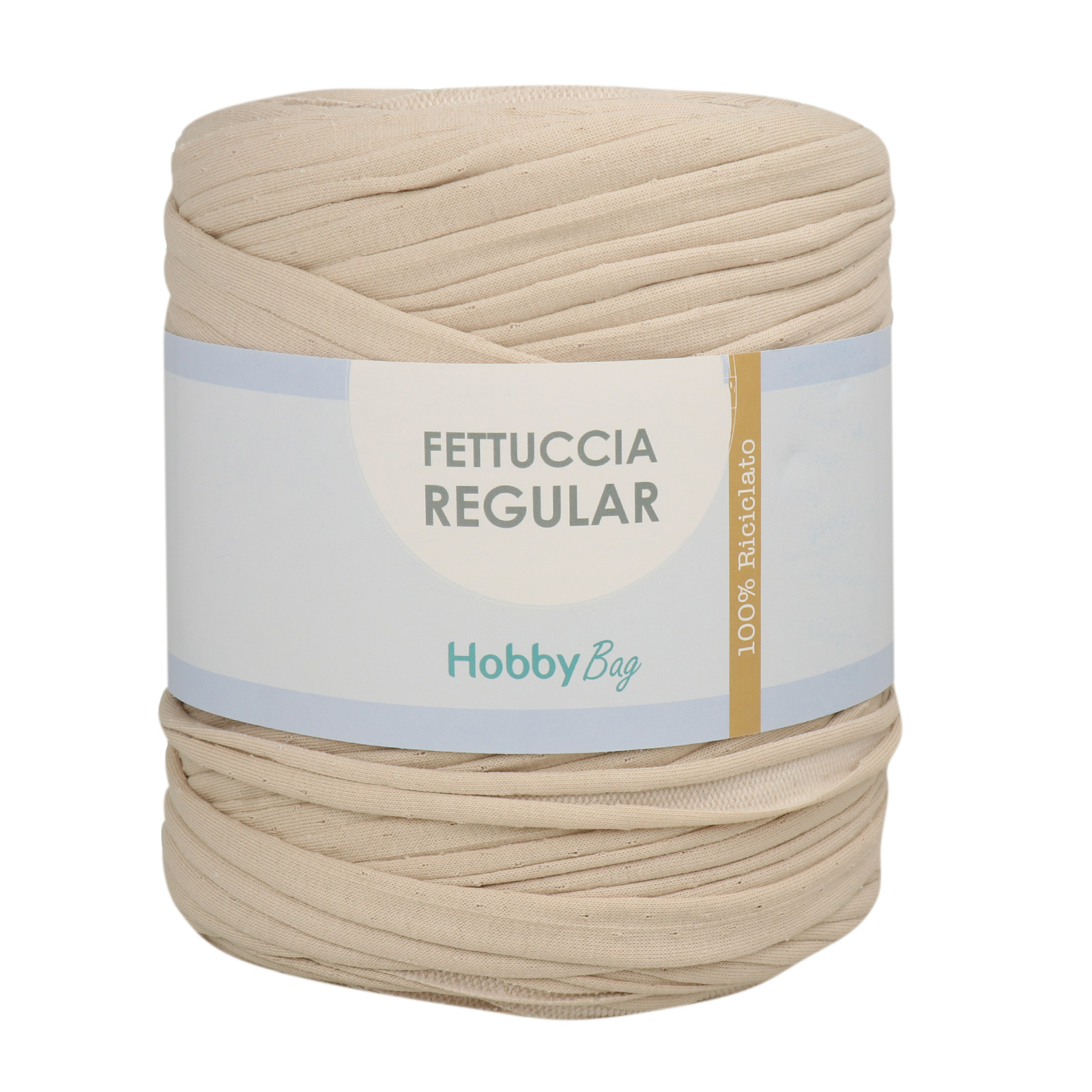 hobbybag t-shirt yarn fettuccia regular - brushed vanilla - 700-900gr aprox (110-130mt) | 1pc