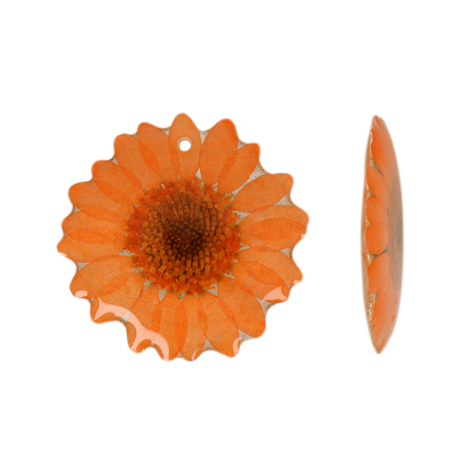 natural dry flower pendant orange daisy - aprox. 20mm | 1pc