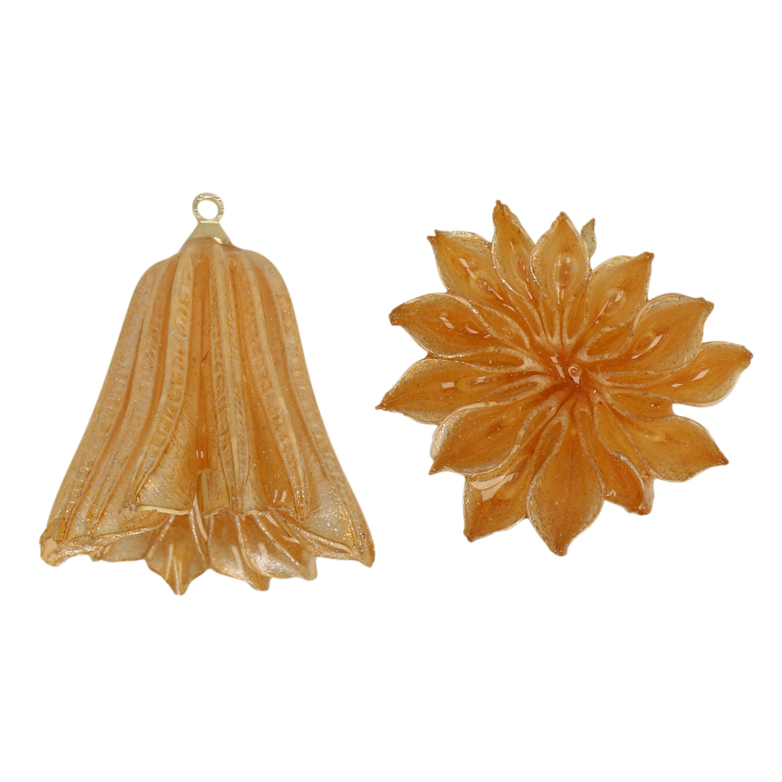 natural dry flower pendant champagne eight petal - aprox. 20-24mm | 1pc