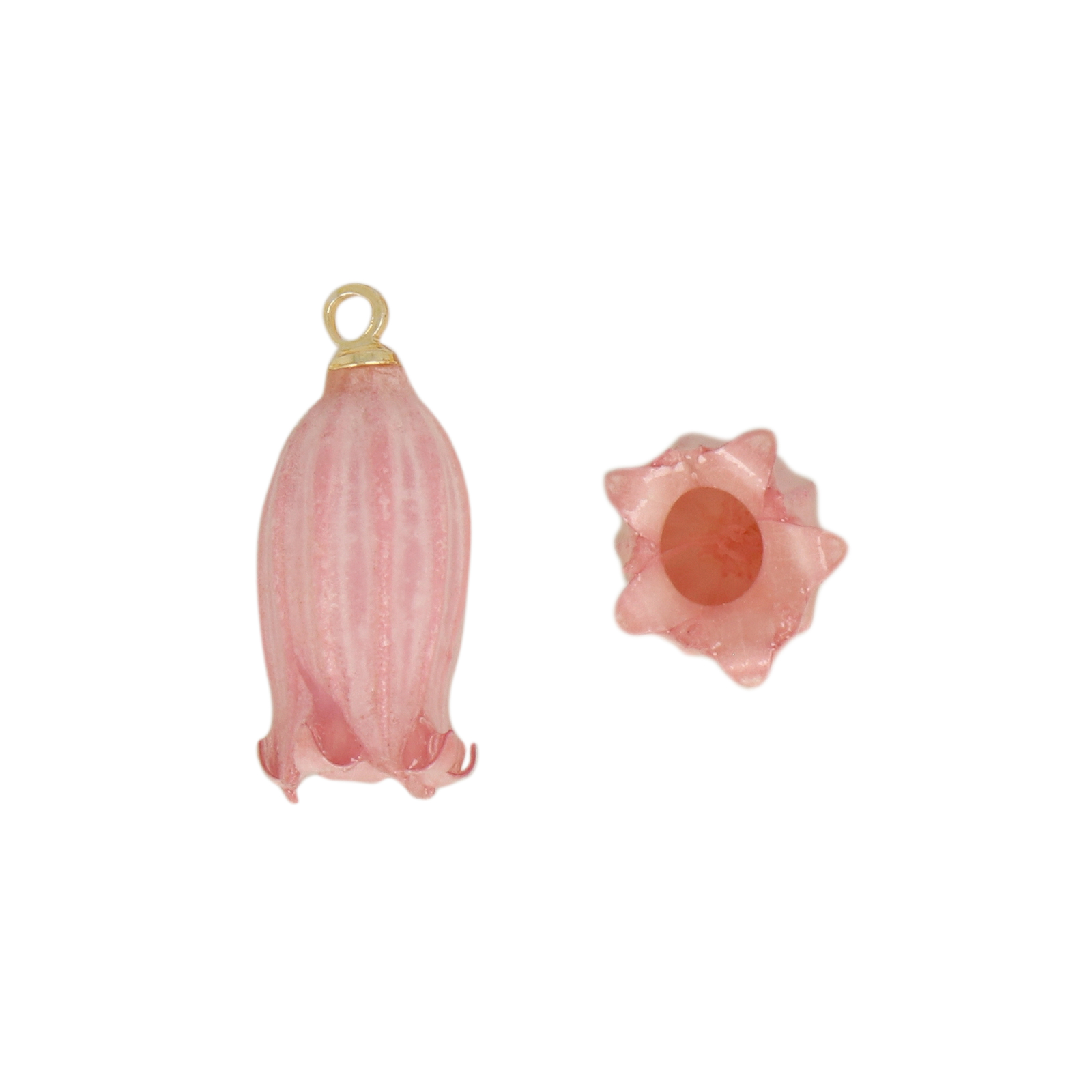 natural dry flower pendant pink bellflower - aprox. 16mm | 1pc