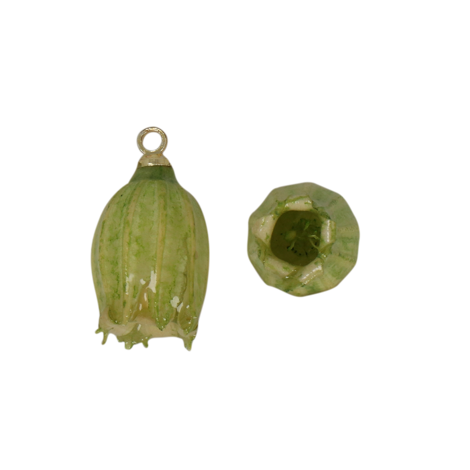 natural dry flower pendant green bellflower - aprox. 16mm | 1pc
