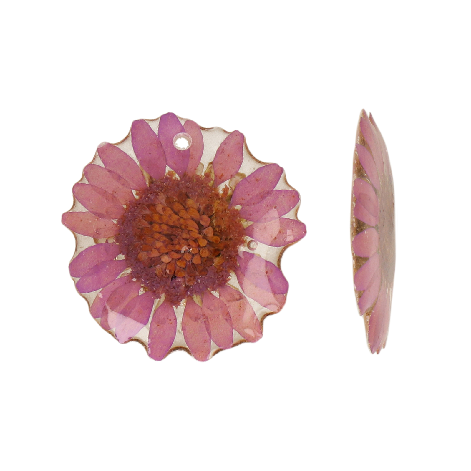 natural dry flower pendant purple daisy - aprox. 20mm | 1pc